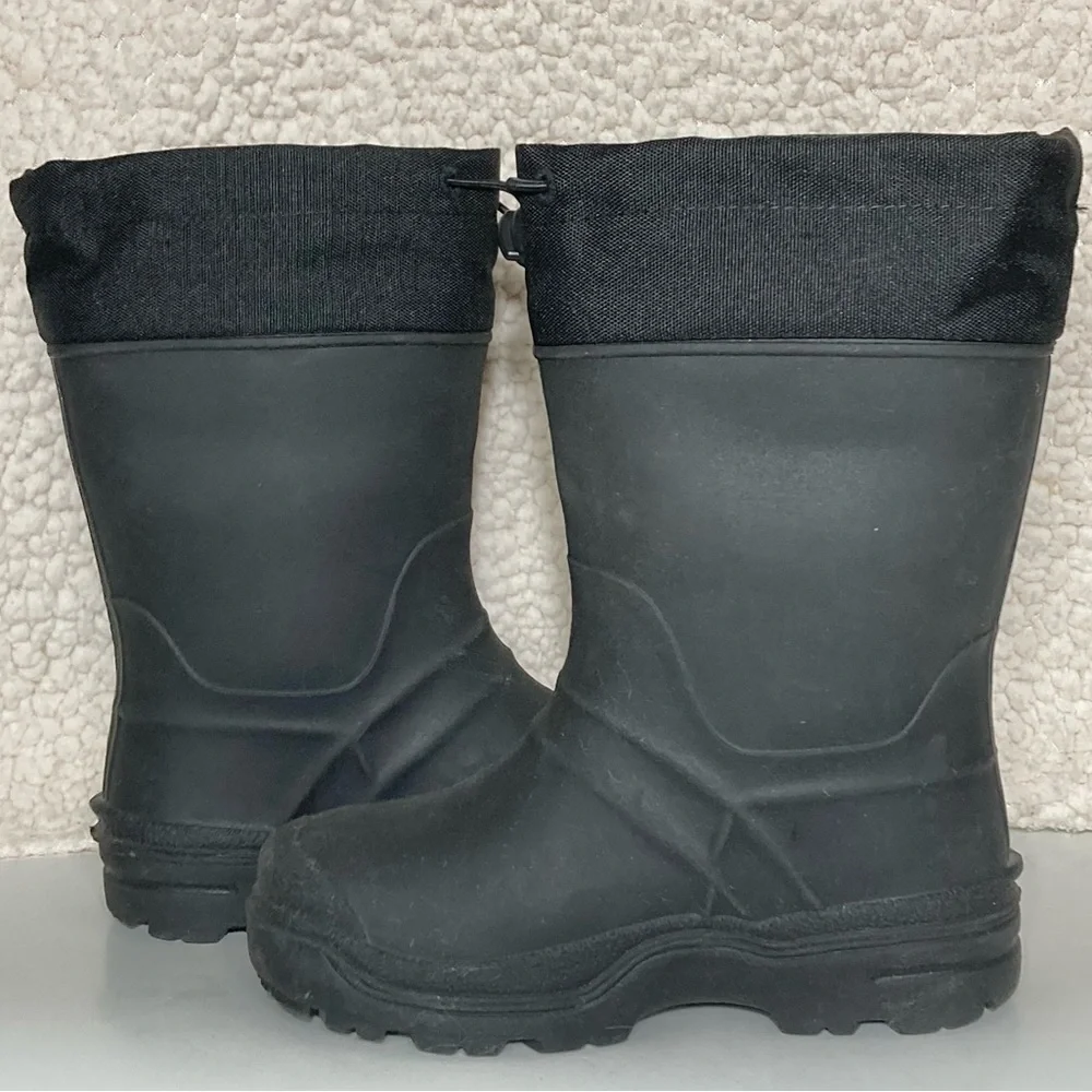 Wonder Nation Kids Black Ice Storm Waterproof Insulated Winter Snow Boots SZ 10